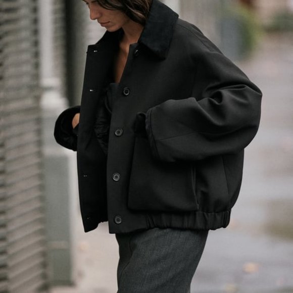 Zara | Jackets & Coats | Nwt Zara Mixed Bomber Jacket Zw